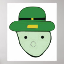 Bosquejo coloreado verde Meme del Leprechaun Posters