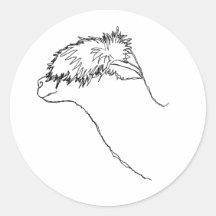 Bosquejo de la alpaca pegatina