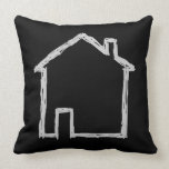 Bosquejo de la casa. Gris y negro Almohadas