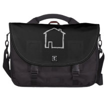 Bosquejo de la casa. Gris y negro Bolsas Para Portátil