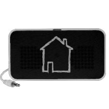 Bosquejo de la casa. Gris y negro iPod Altavoz