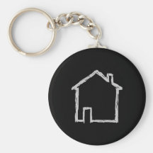 Bosquejo de la casa. Gris y negro Llaveros