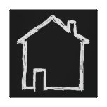 Bosquejo de la casa. Gris y negro Impresiones En Lona Estiradas