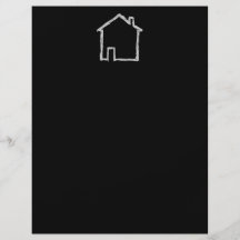 Bosquejo de la casa. Gris y negro Tarjetón