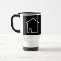 Bosquejo de la casa. Gris y negro Tazas De Café
