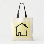 Bosquejo de la casa. Negro y crema Bolsa De Mano