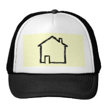 Bosquejo de la casa. Negro y crema Gorras De Camionero