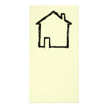Bosquejo de la casa. Negro y crema Tarjeta Con Foto Personalizada