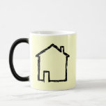 Bosquejo de la casa. Negro y crema Tazas De Café