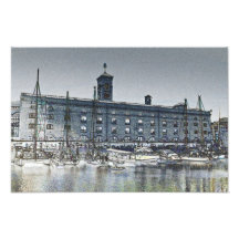 Bosquejo de Londres del muelle del St Katherine Arte Fotografico