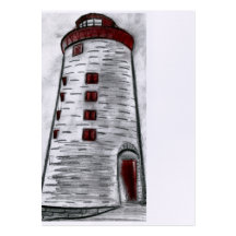 Bosquejo del faro del vintage plantilla de tarjeta de negocio