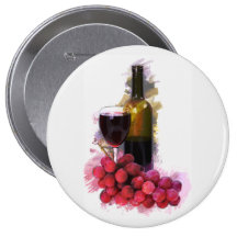 Bosquejo del marcador, copa de vino, botella, uvas pins