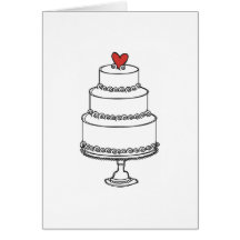 Bosquejo del pastel de bodas - llano tarjeton
