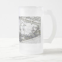 Bosquejo del puente taza de café