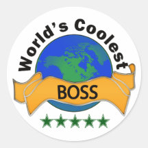Boss más fresco del mundo etiqueta redonda