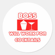 Boss… trabajará para los cócteles etiquetas  