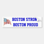 Boston Boston fuerte orgullosa con la bandera amer Etiqueta De Parachoque