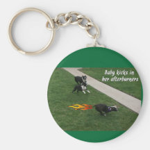 Boston Terrier:  ¡Dispositivos de poscombustión de Llavero Personalizado