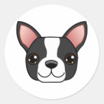 Boston Terrier Etiqueta Redonda