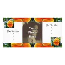 Botánico natural de los pensamientos anaranjados v tarjetas con fotos personalizadas