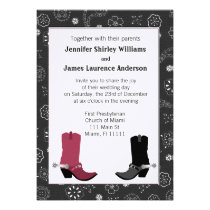 Botas de vaquero occidentales que casan la invitac invitaciones