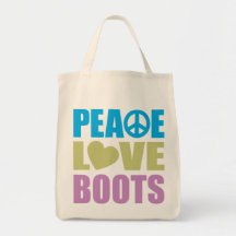 Botas del amor de la paz bolsa