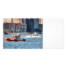 Bote de salvamento el río Hudson del fuego Tarjeta Personal Con Foto