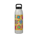 Botella de agua amarilla del arte del edredón