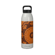 Botella de agua anaranjada linda de la impresión