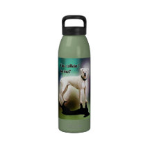 Botella de agua blanca descarada del perro del box