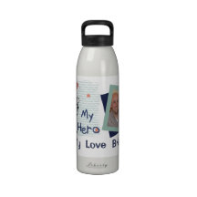 Botella de agua de encargo de la foto y del texto 