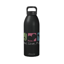 Botella de agua de los pitbulls del amor de la paz