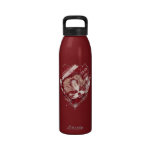 Botella de agua enojada de la insignia del perro