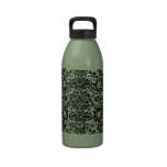 Botella de agua negra del damasco 32 onzas