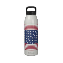 Botella de agua patriótica de las barras y estrell