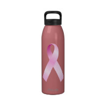 Botella de agua rosada de la cinta