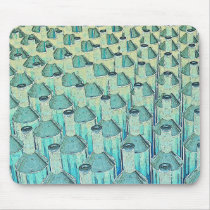 Botellas de cristal verdes abstractas alfombrillas de raton 