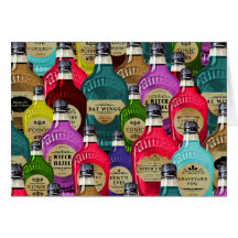 Botellas del tónico del boticario del doctor de br felicitación