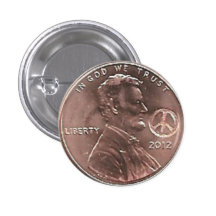Botón 2012 del CENTAVO de Lincoln de la PAZ
