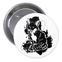 Botón abstracto del Fox de la tinta Pins