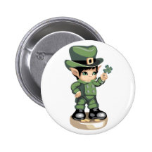 Botón afortunado del Leprechaun Pins