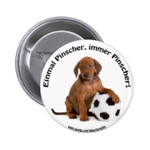 Botón alemán de la fan del Pinscher
