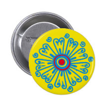 Botón amarillo del rangoli pin