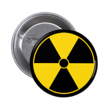 Botón amarillo del símbolo de la radiación