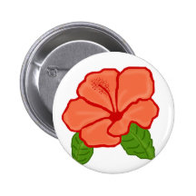 botón anaranjado del hibisco pin