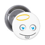Botón angelical de la sonrisa de la expresión botones