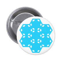 Botón azul de la estrella del hexágono pin