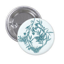 botón azul de la mariposa pin