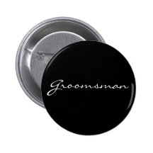 Botón blanco y negro del padrino de boda pins
