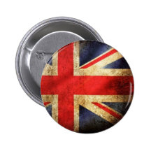 Botón británico de la bandera del Grunge Pin